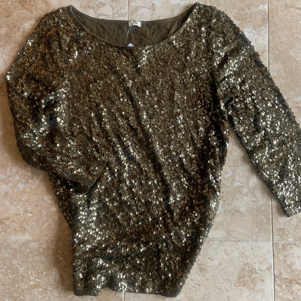 Jcrew sequin, long sleeve shirt